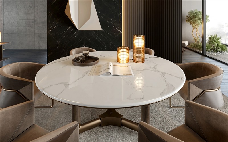Large - Format White Marble - Look Slab for Luxury Interiors TQ11-16M264