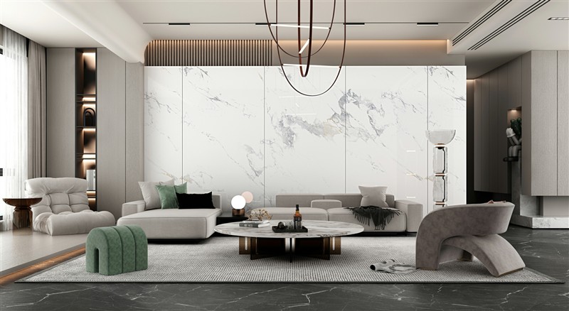 Premium Slab with Graceful Veining for Luxury Residential Spaces TQ11-24M162