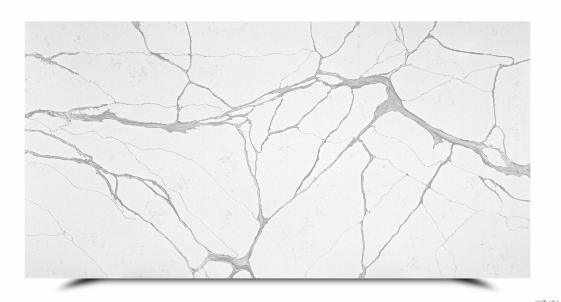 Large - Format 3000x1400mm White Quartz Slab with Gray Veining for Luxury Interiors TQ13-HB001-1