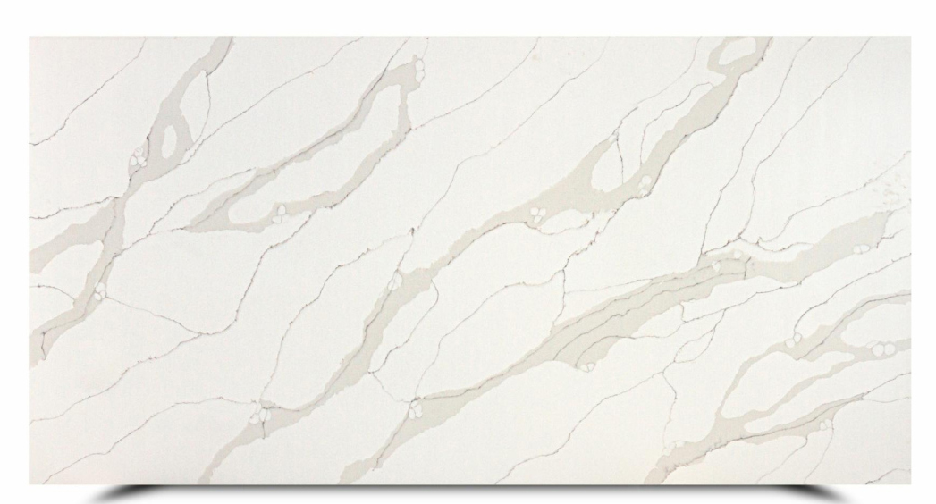 3000x1600mm Premium Quality Quartz Slab with Natural - Looking Veins for Bathrooms TQ13-HB010