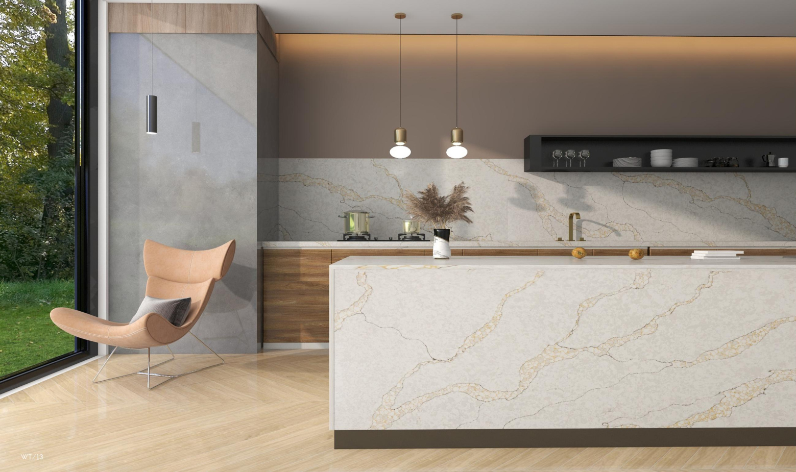 Stylish 3000x1400mm White Quartz Slab for Modern Commercial Spaces TQ13-YTL003