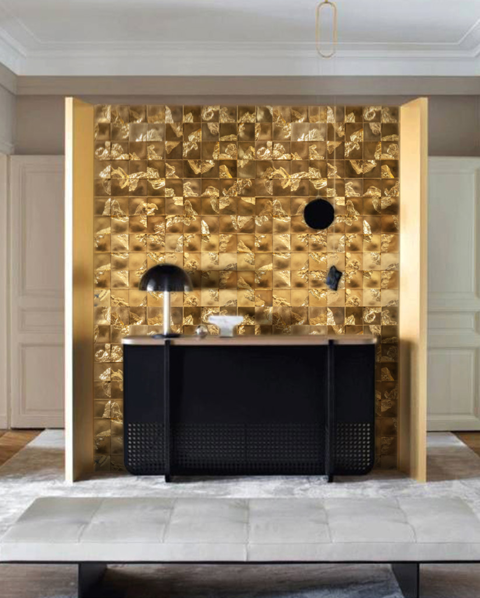 Luxury Gold Textured Handmade Tiles for Accent Walls
