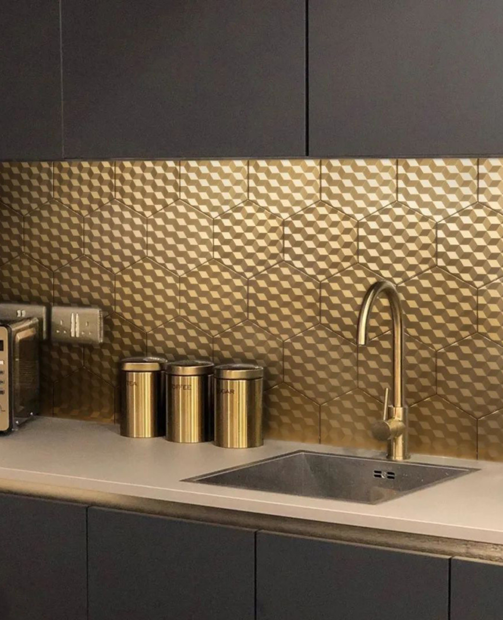 Elegant Gold - Toned Handmade Tiles for Statement Walls