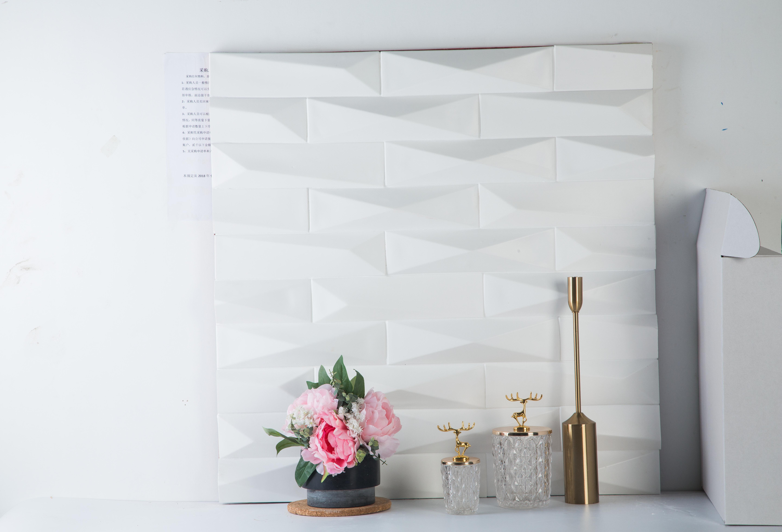 White Geometric Handmade Tile Mosaic for Modern Spaces