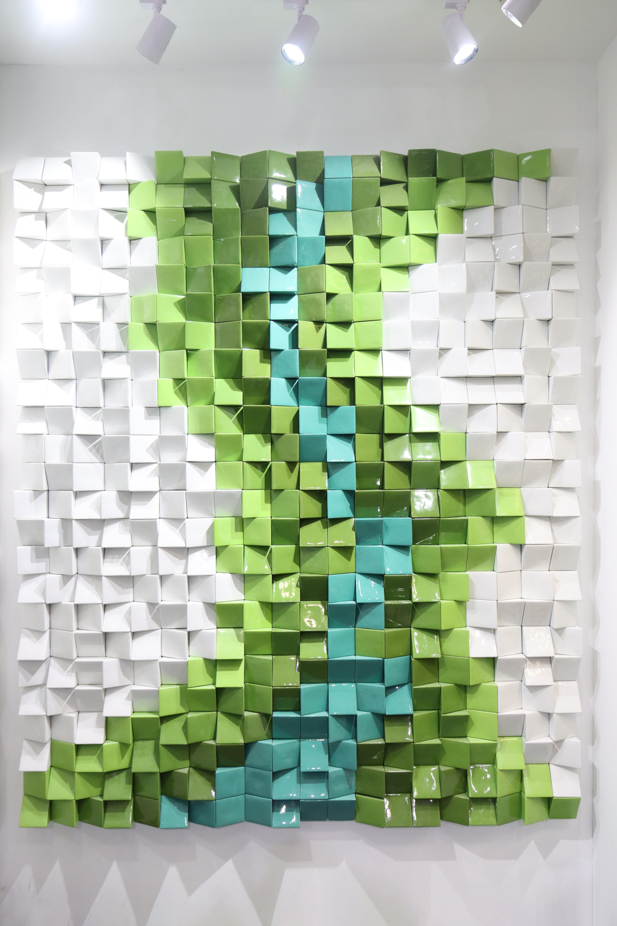Mediterranean - Inspired Handmade Tile Mosaic in Blue & Green