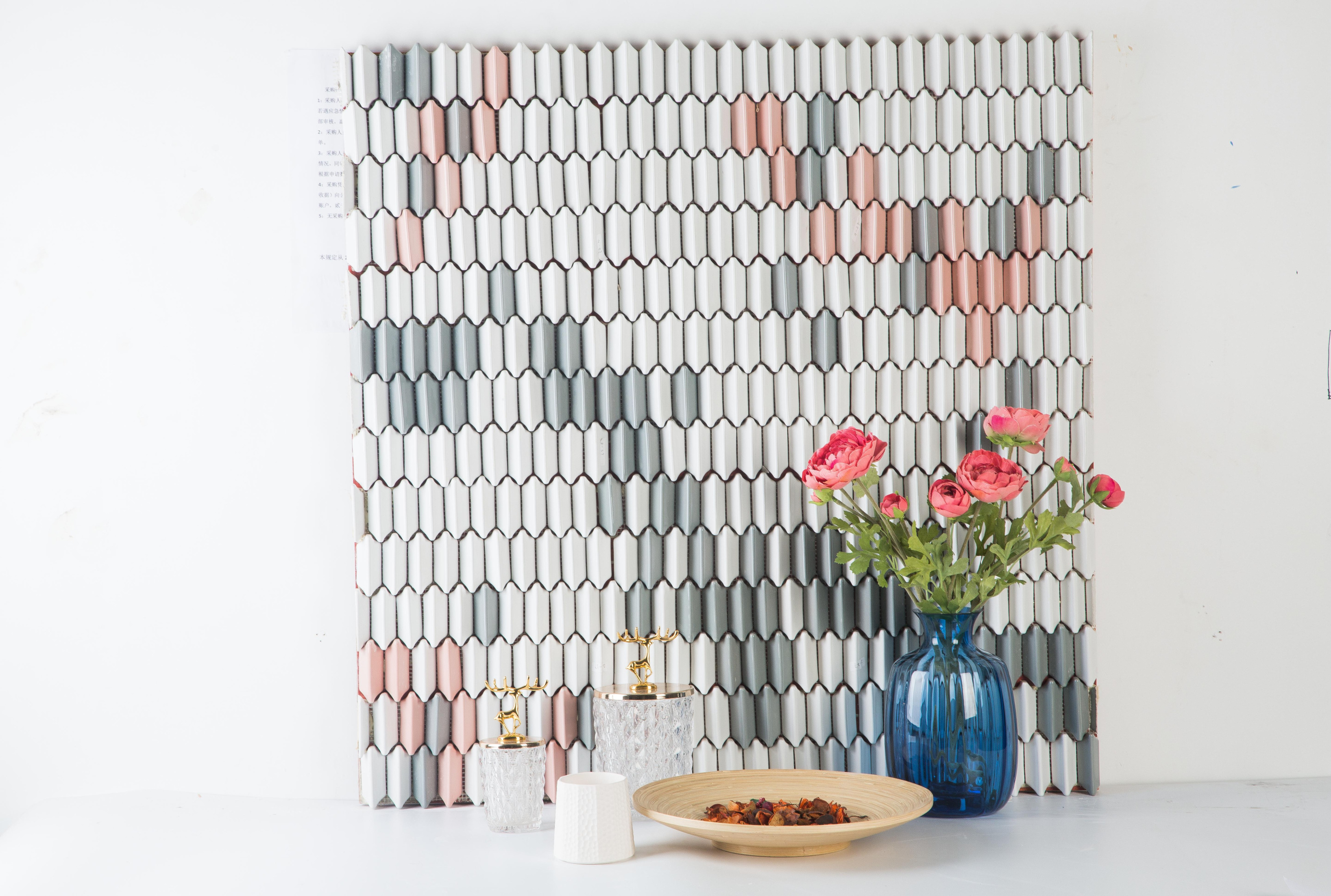 Bright - Toned Handmade Tile Mosaic for Dramatic Interiors