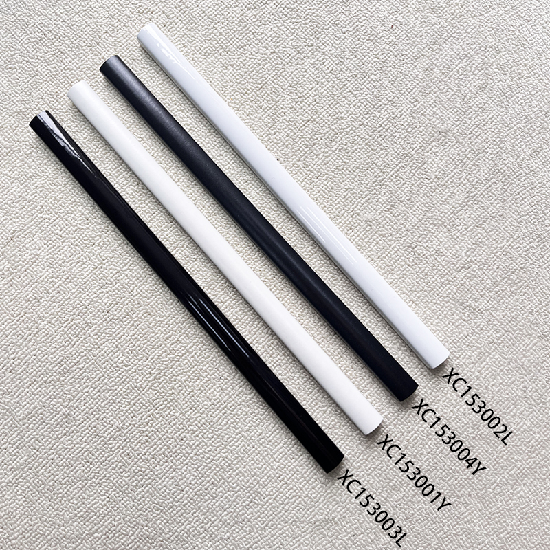 15x300mm Black & White Ceramic Tile Trim for Waistline Decoration