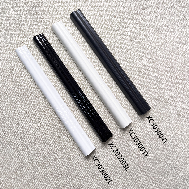 30x300mm Glossy Omega - Shaped Ceramic Waistline Trim Tiles