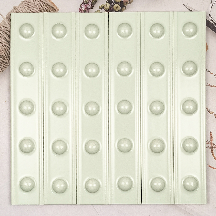 50x300mm Soft - Light Mint Green Dotted Ceramic Wall Tiles XC503004