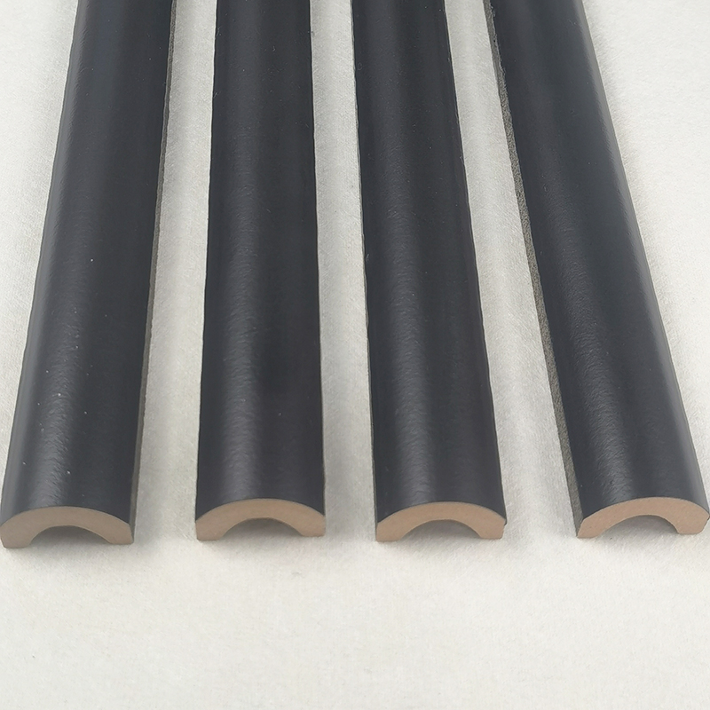 25x400mm Matte Black Semicircular Waistline Ceramic Tiles XC254002
