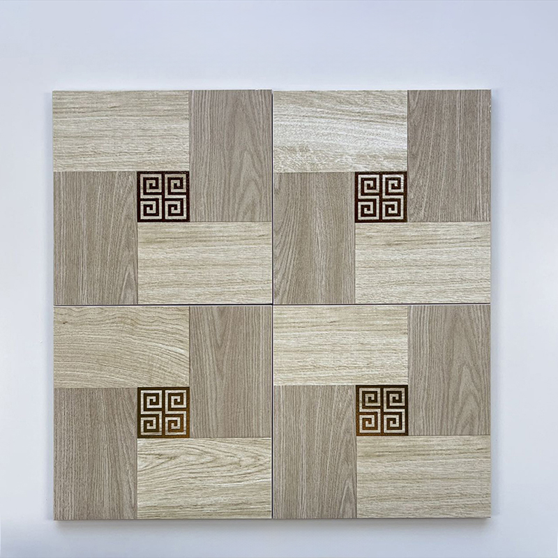 200x200mm Wood - Look Patchwork Gilded Ceramic Tiles - XC202849