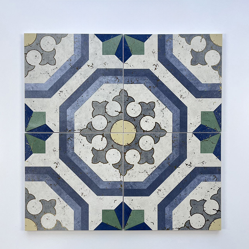 200x200mm Geometric Mosaic Gilded Ceramic Tiles - XC202845