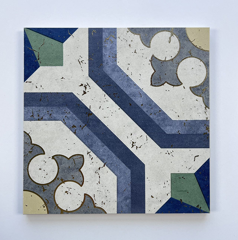 200x200mm Geometric Mosaic Gilded Ceramic Tiles - XC202845