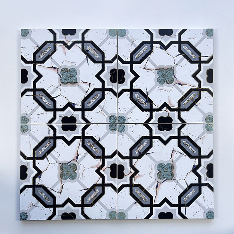 200x200mm Geometric Mosaic Gilded Ceramic Tiles - XC202843