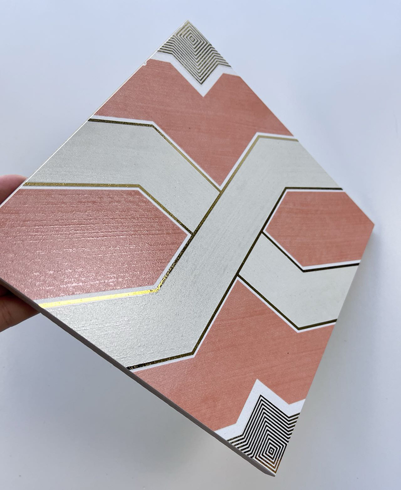 200x200mm Geometric Gilded Ceramic Mosaic Tiles - XC202842