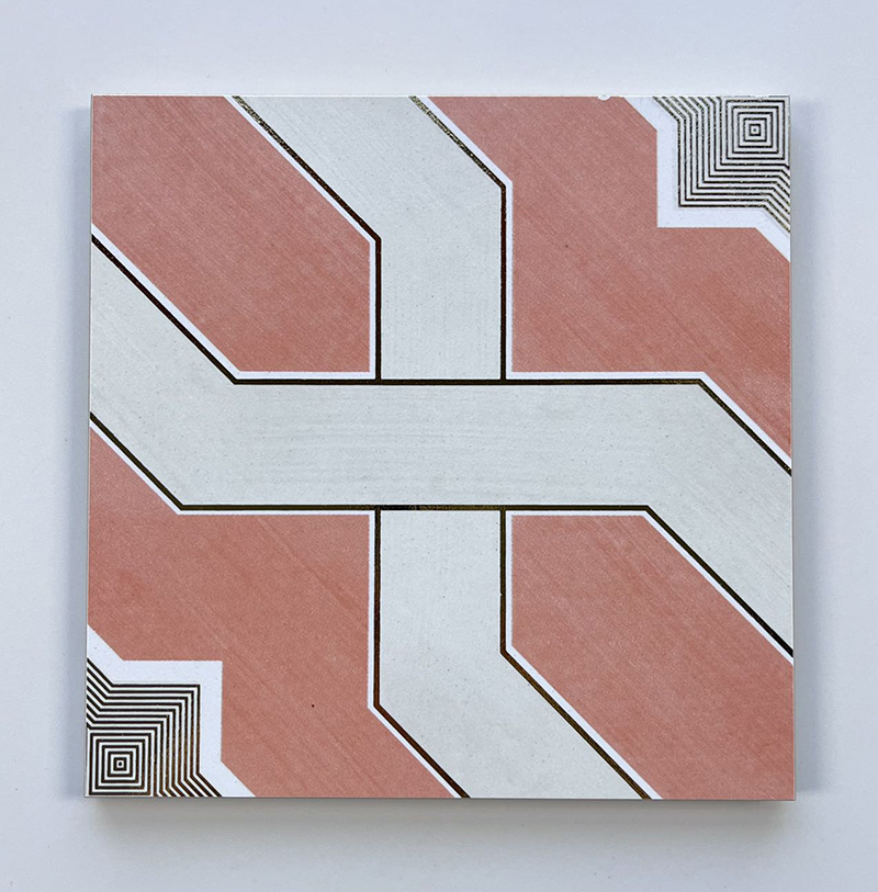 200x200mm Geometric Gilded Ceramic Mosaic Tiles - XC202842