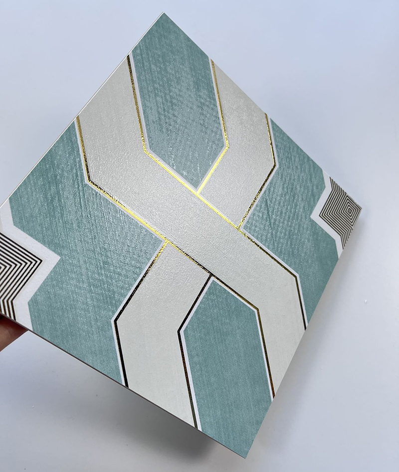 200x200mm Geometric Gilded Ceramic Mosaic Tiles - XC202841