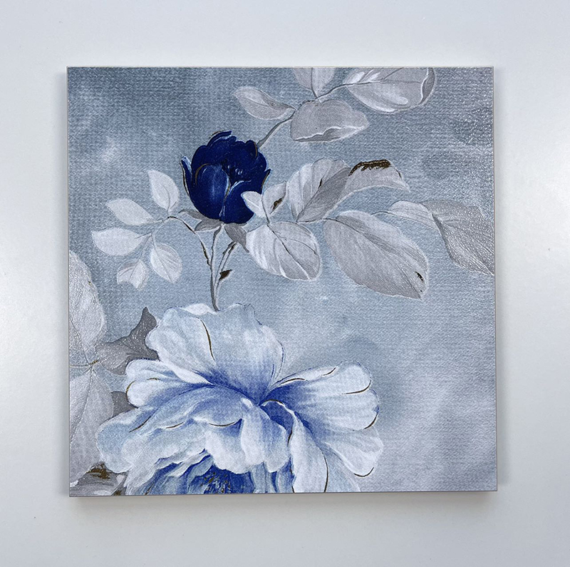 200x200mm Blue - Themed Floral & Geometric Gilded Ceramic Tiles - XC202527