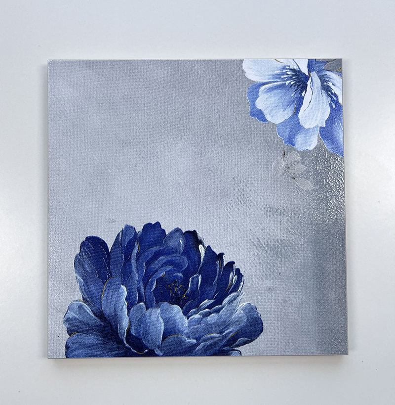 200x200mm Blue - Themed Floral & Geometric Gilded Ceramic Tiles - XC202527