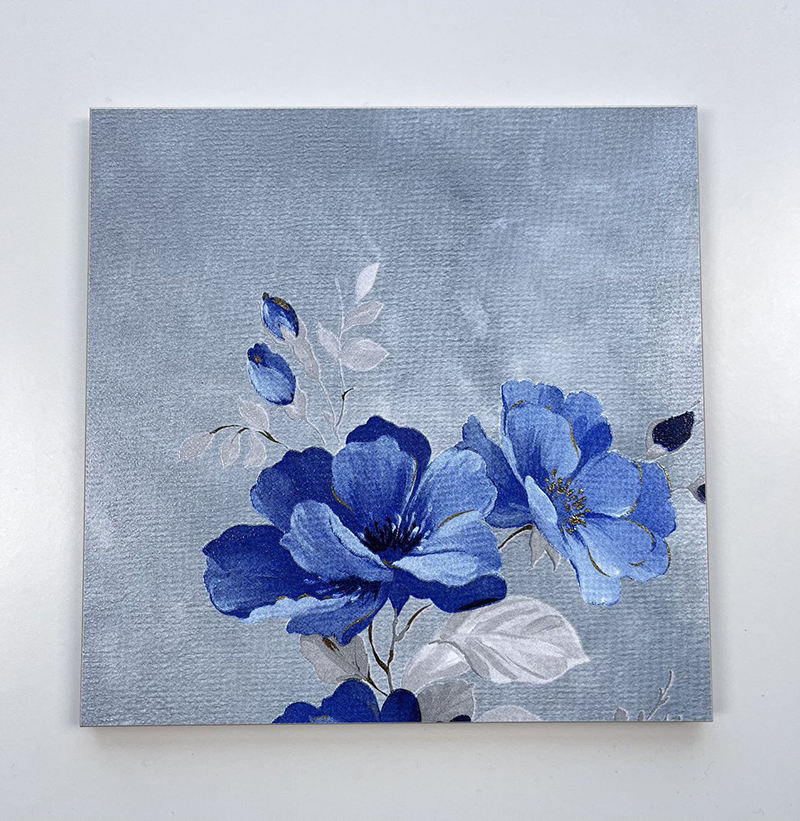 200x200mm Blue - Themed Floral & Geometric Gilded Ceramic Tiles - XC202527