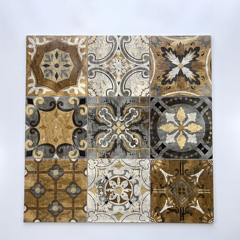 200x200mm Vintage - Style Gilded Mosaic Ceramic Tiles - XC202032
