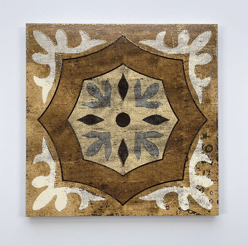 200x200mm Vintage - Style Gilded Mosaic Ceramic Tiles - XC202032