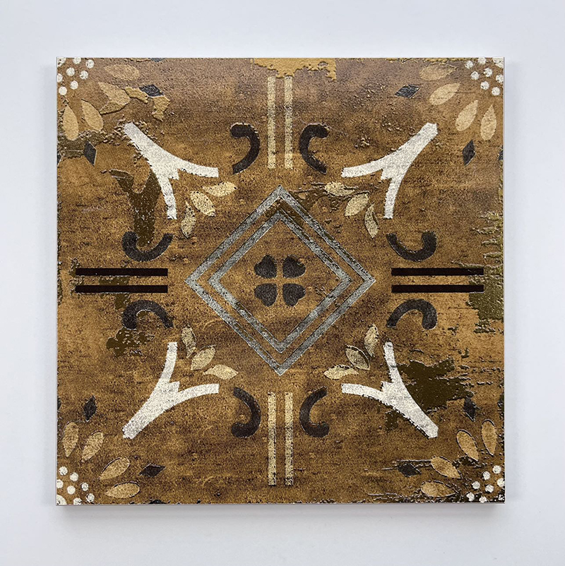 200x200mm Vintage - Style Gilded Mosaic Ceramic Tiles - XC202032
