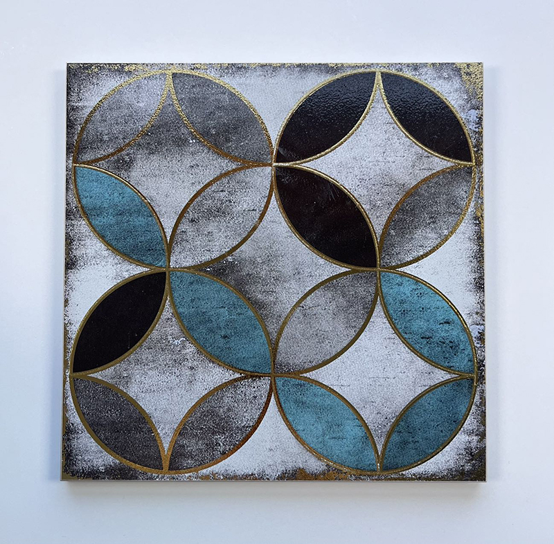200x200mm Geometric Gilded Mosaic Ceramic Tiles - XC202029