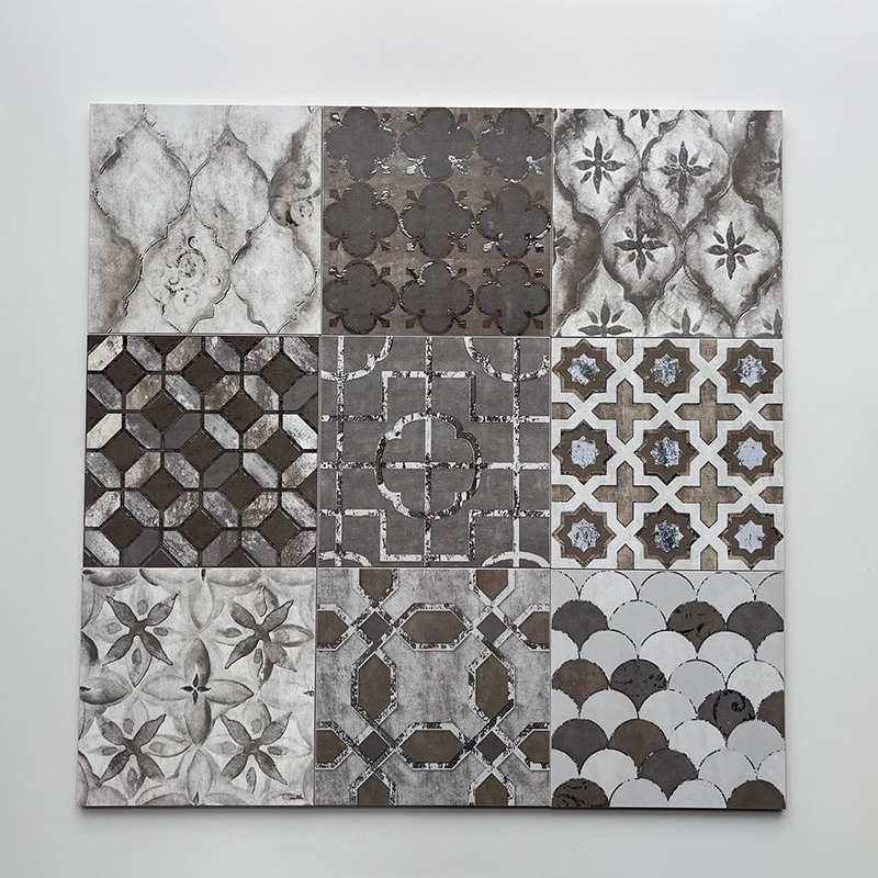 200x200mm Vintage - Style Gilded Mosaic Ceramic Tiles - XC201997