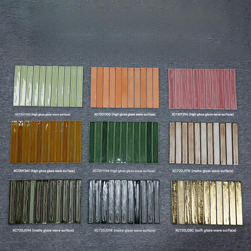 27x200mm Colorful Wave - Glazed Mosaic Tiles - XC720 Series