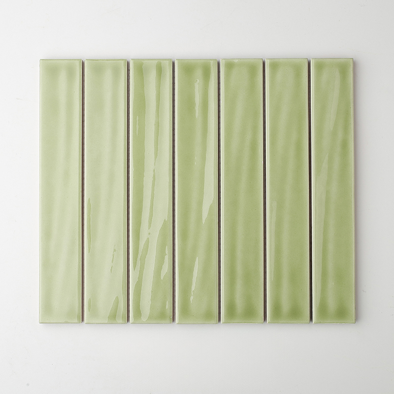 40x250mm Glossy Green Linear Mosaic Tiles - XC40250 Series