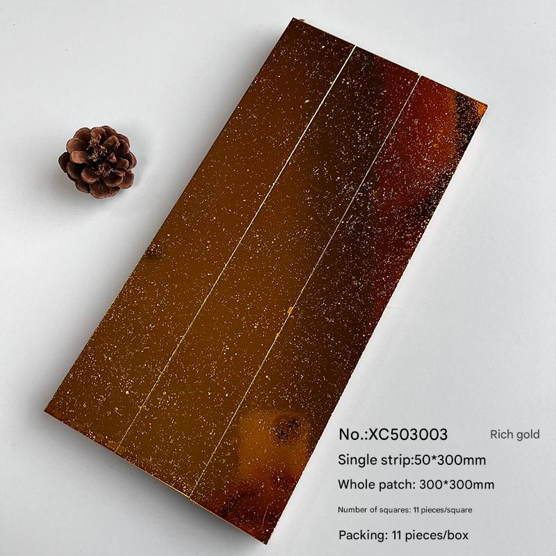 300x300mm Starry - Effect Gold Mosaic Tiles - XC503003