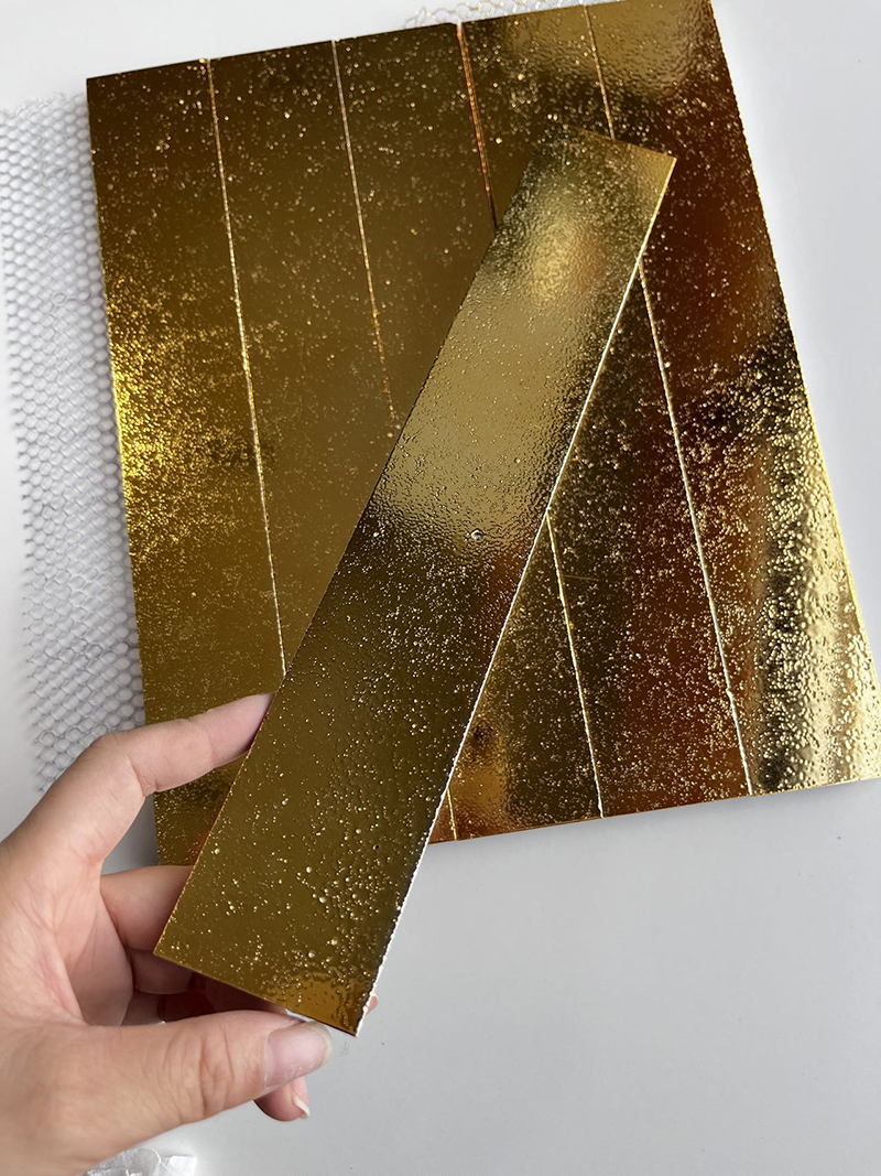 300x300mm Starry - Effect Pure Gold Mosaic Tiles - XC503004