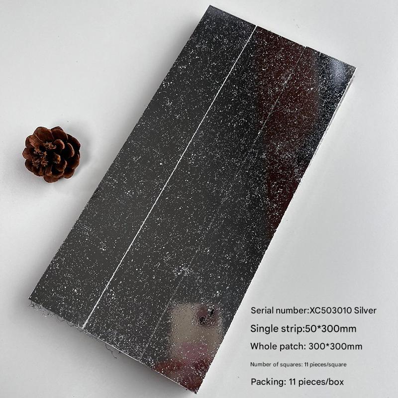 300x300mm Starry - Effect Silver Mosaic Tiles - XC503010