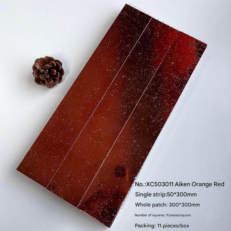 300x300mm Starry - Effect Aiken Orange - Red Mosaic Tiles - XC503011