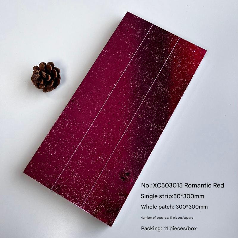 300x300mm Starry - Effect Romantic Red Mosaic Tiles - XC503015