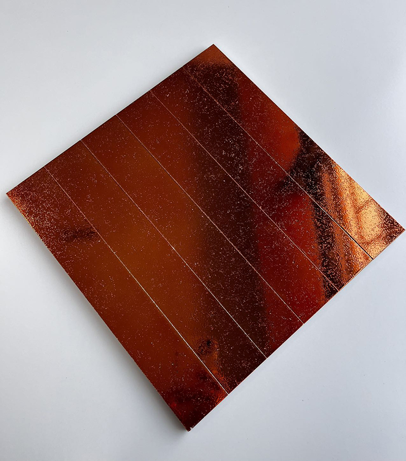 300x300mm Starry - Effect Peach Red Mosaic Tiles - XC503019