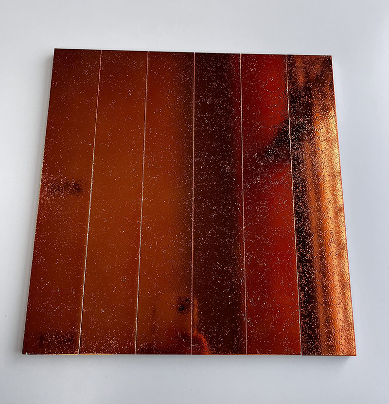 300x300mm Starry - Effect Peach Red Mosaic Tiles - XC503019
