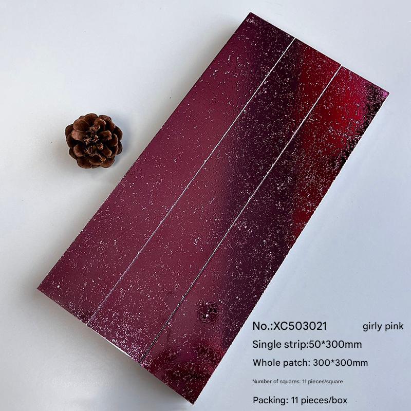 300x300mm Starry - Effect Girlish Pink Mosaic Tiles - XC503021