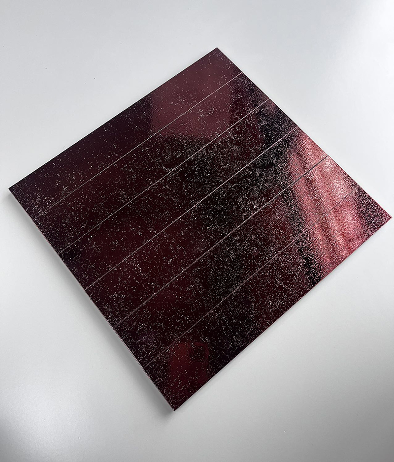 300x300mm Starry - Effect Wine Red Mosaic Tiles - XC503022