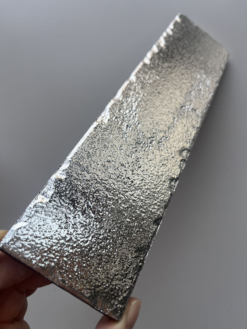 60x240mm Textured Electroplated Silver Mosaic Tiles - XC602401P