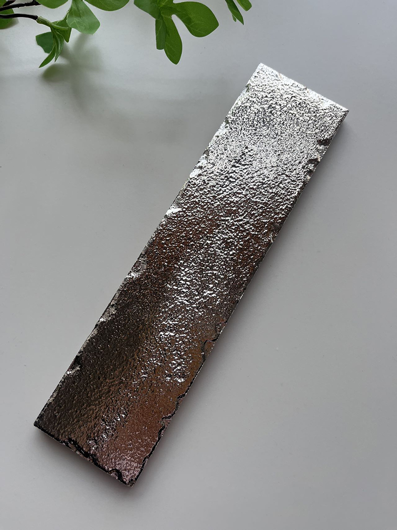 60x240mm Textured Electroplated Silver Mosaic Tiles - XC602401P