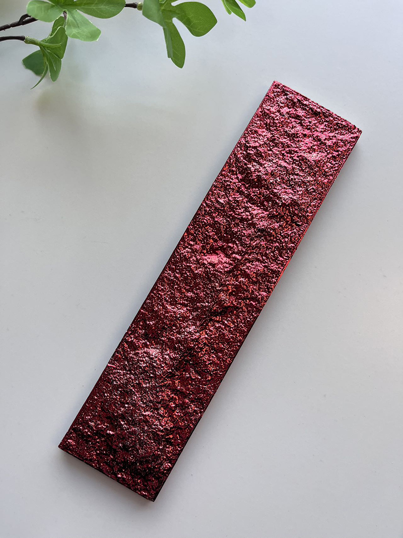 60x240mm Textured Electroplated Ruby Red Mosaic Tiles -XC602403P