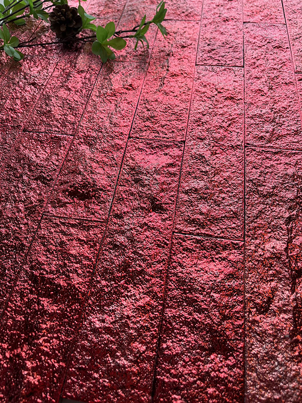 60x240mm Textured Electroplated Ruby Red Mosaic Tiles -XC602403P
