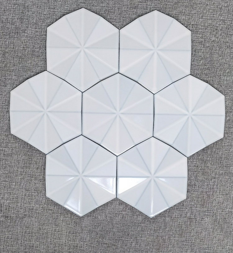150x175mm Artisan Hexagonal 3D - Patterned Mosaic Tiles - XC15017ALJ - 2