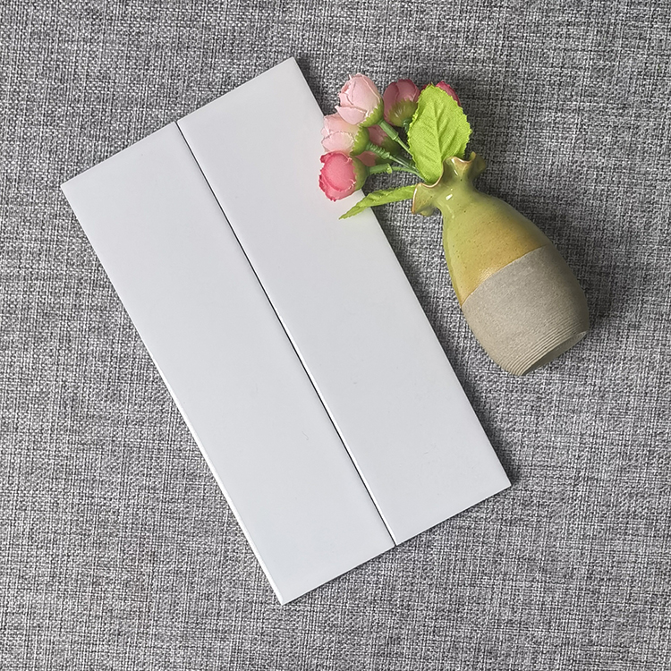 Handmade Solid - Color Rectangular Ceramic Tiles - Pure White XC632272401A/B