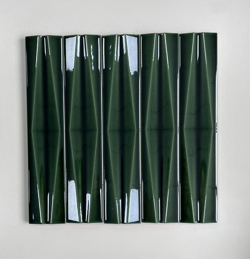 60x300mm Artisan 3D - Textured Dark Green Ceramic Tiles - XCDZ603001