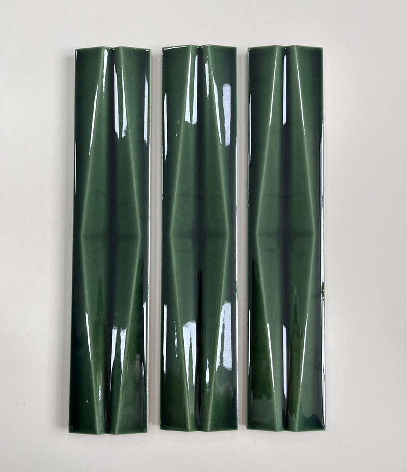 60x300mm Artisan 3D - Textured Dark Green Ceramic Tiles - XCDZ603001