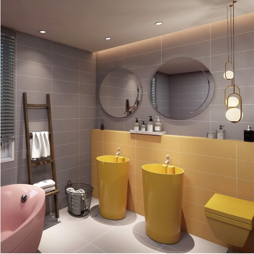 200x600 Solid - Colored Joyful Orange Tiles TQ07-C267