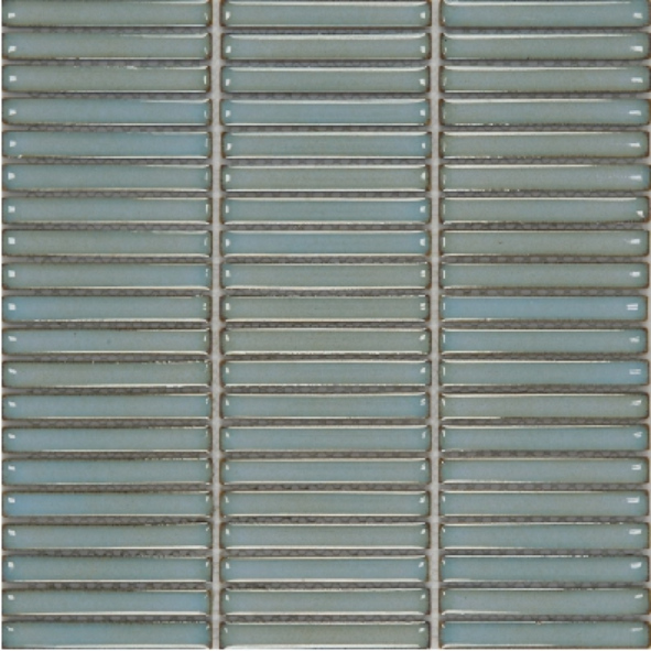 12X92mm Sage Green Rectangular Ceramic Mosaic Tiles - Minimalist Linear Design(1901-1925, F12-1...F12-10)